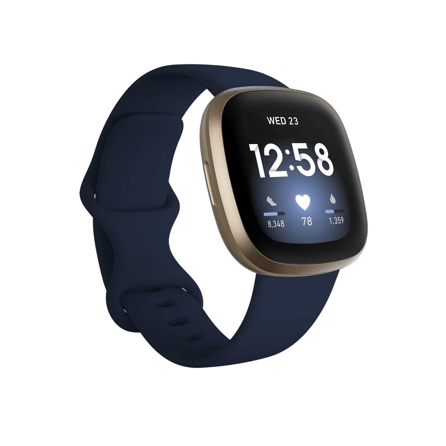 Fitbit Versa 3 Health & Fitness Smartwatch - Midnight / Soft Gold