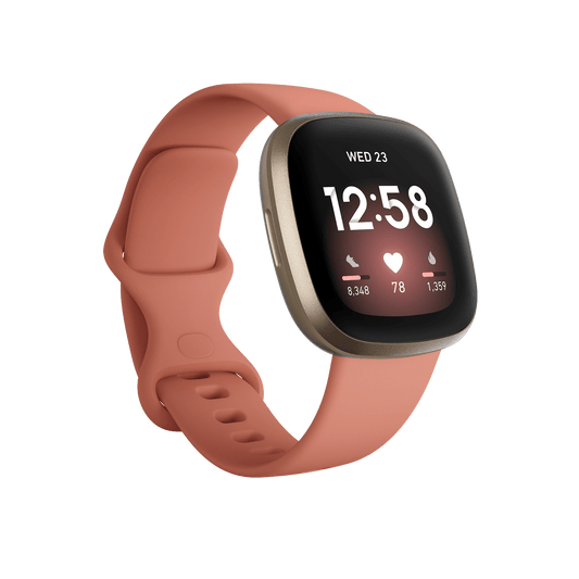 Fitbit Versa 3 Health & Fitness Smartwatch - Pink Clay / Soft Gold